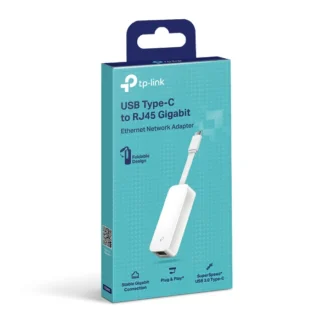TP-Link UE300C USB 3.0 Type-C to Gigabit Ethernet Network Adapter, 1 USB 3.0 Type-C Connector, 1 Gigabit Ethernet Port, Foldable, Portable Design